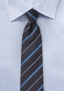 Cravatta business a righe con lana, blu notte