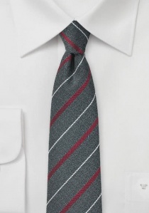Cravatta a righe con lana, antracite