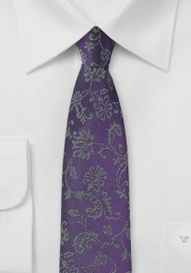 Cravatta con motivo floreale viola
