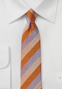 Cravatta righe arancione lilla