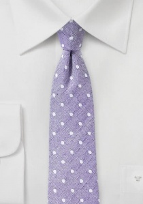 Cravatta con lino a pois viola