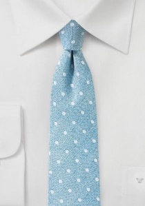Cravatta in lino maculato blu ghiaccio