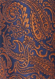 Cravatta blu paisley marrone