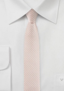 Cravatta da uomo sottile rosa pastello a pois