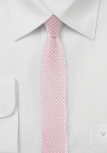 Cravatta sottile pois rosa