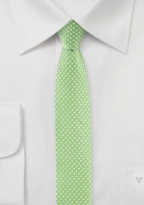 Cravatta stretta a pois verde chiaro