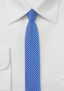 Cravatta sottile blu pois