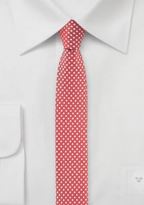 Cravatta slim rosso lampone a pois