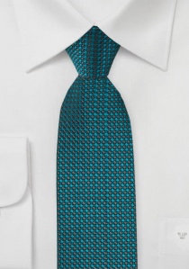 Cravatta business a pois turchese scuro antracite
