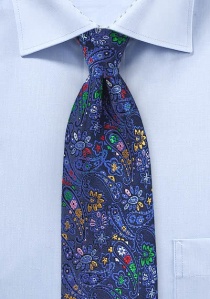 Cravatta con motivo floreale blu reale