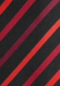 Cravatta nera righe rosse