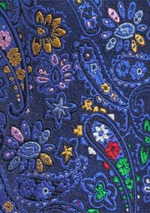Sciarpa Cavalier in seta con motivo Paisley Blu