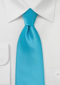 Cravatta in microfibra monocromatica blu turchese
