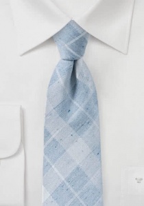 Cravatta tartan tortora con cotone
