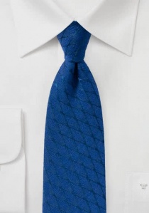 Cravatta con diamanti ondulati blu reale e lana