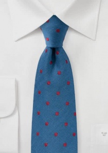 Cravatta con lana a pois azzurri