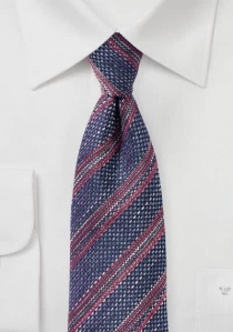 Struttura cravatta a righe blu navy rosso