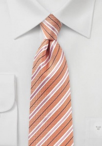 Cravatta in cotone a righe arancione chiaro