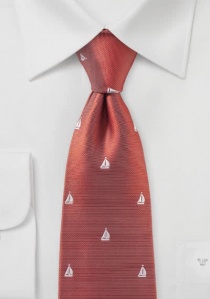 Cravatta da uomo con velieri rossi
