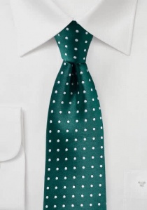 Cravatta da uomo con motivo a pois verde nobile
