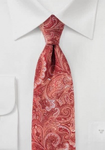 Cravatta con motivo Paisley color ruggine