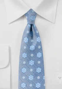 Cravatta con motivo floreale blu cielo