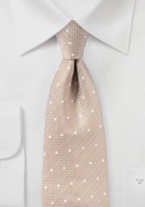 Cravatta business a pois strutturati color sabbia