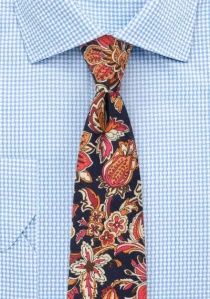 Cravatta multicolore a grandi motivi floreali