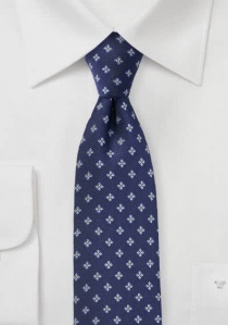 Cravatta con emblemi a losanga blu navy