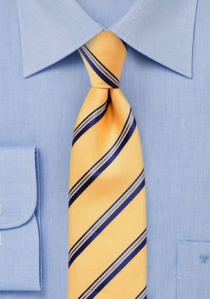 Cravatta da uomo a righe giallo oro