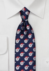 Cravatta business blu scuro motivo natalizio