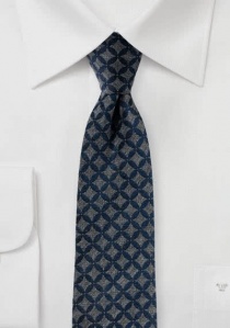 Cravatta alla moda blu notte grigio opaco