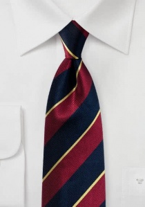 Cravatta da uomo con motivo a righe bordeaux navy