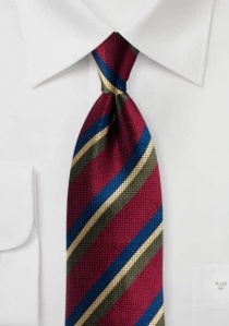 Cravatta da uomo con motivo a righe rosso scuro