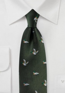 Cravatta da uomo con motivo germano reale verde